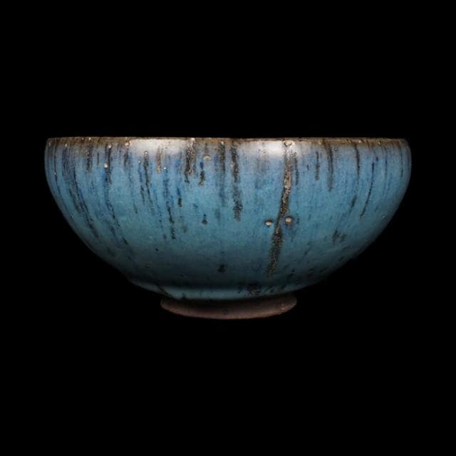 《博古珍藏》宋 鈞窯天藍釉紫斑碗  早期收藏 老件瓷器 博物館級文物