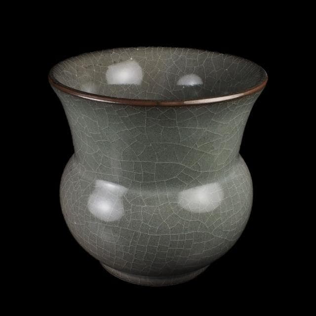 《博古珍藏》宋 官窯渣斗式尊 早期收藏 老件瓷器 博物館級文物