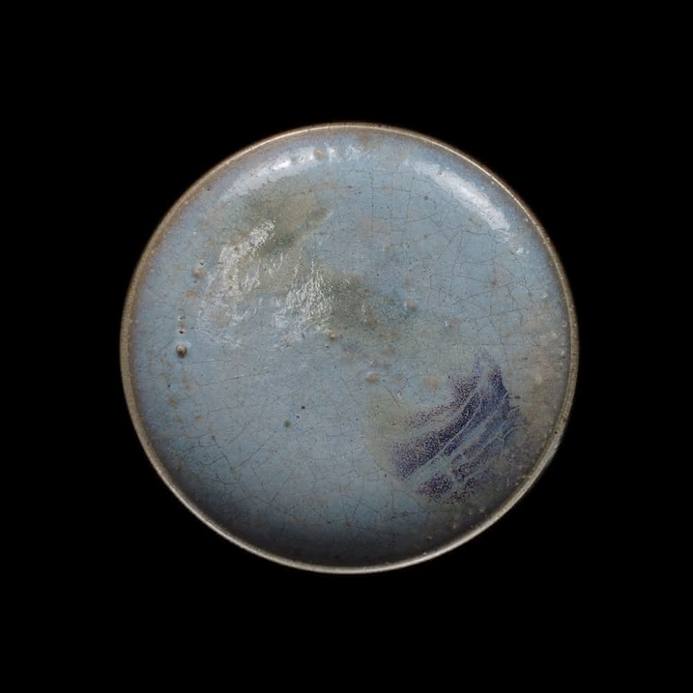 《博古珍藏》元 鈞窯天青釉紫紅斑圓洗 早期收藏 老件瓷器 博物館級文物