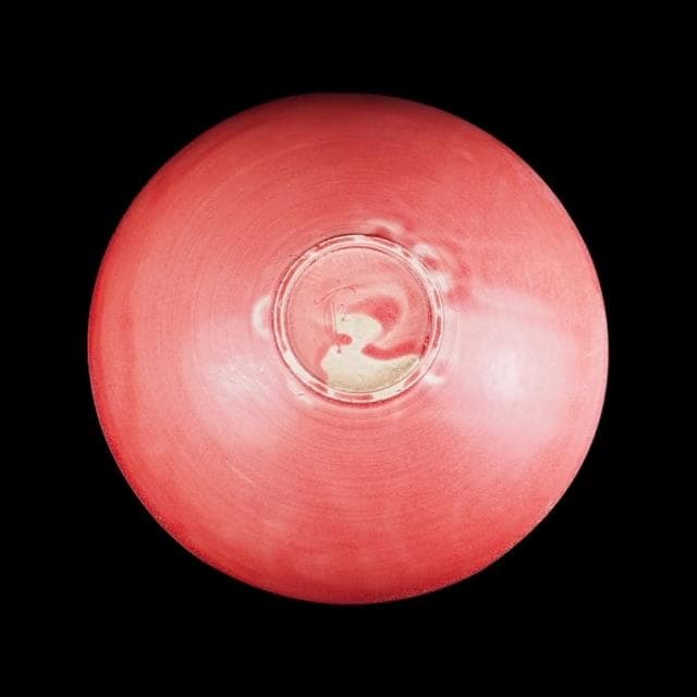 《博古珍藏》宋 定窯紅釉刻龍紋碗 早期收藏 老件文物瓷器