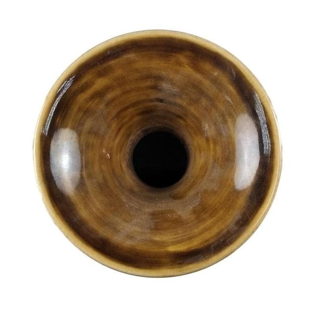 《博古珍藏》宋 吉州窯黃釉刻花卉紋玉壺春瓶 老件花瓶瓷器 早期收藏