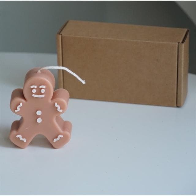 【Warm House Decor 暖和家居】韓系ins風薑餅人蠟燭(聖誕結佈置 聖誕交換禮物 節慶小裝飾 聖誕交換禮物 可愛小蠟燭 聖誕蠟)