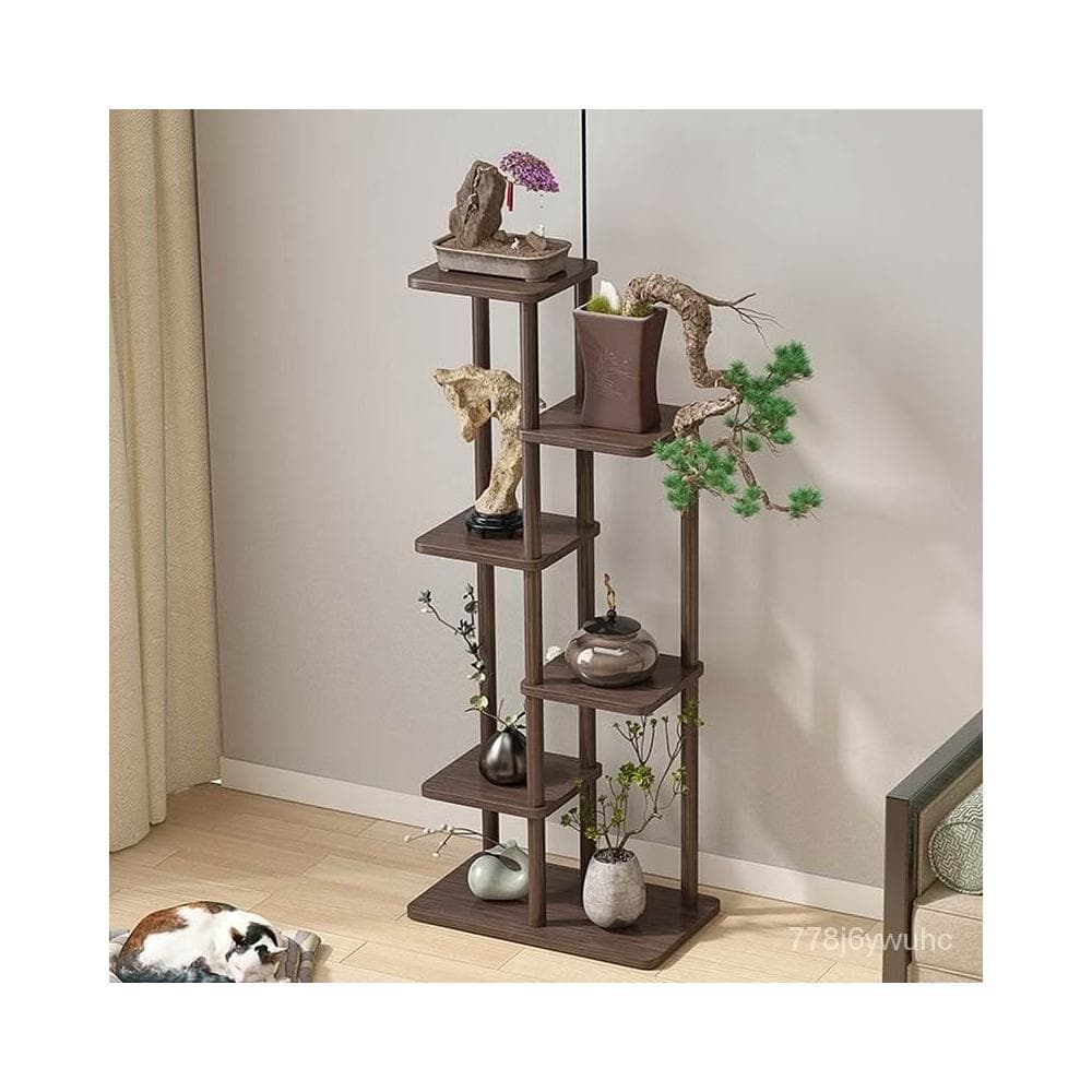 免運 中式木花架子室內外客廳陽臺多肉植物多層盆栽花臺現代簡約置物架 聚寶盆架 盆栽架 展示邊桌 花瓶架 古董架