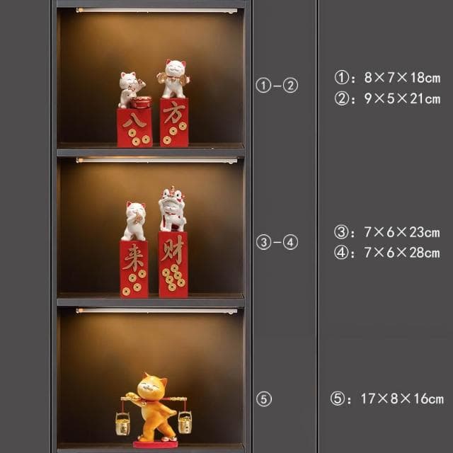 一桶金招財貓擺件喬遷開業禮物新中式客廳電視櫃公司收銀臺裝飾品
