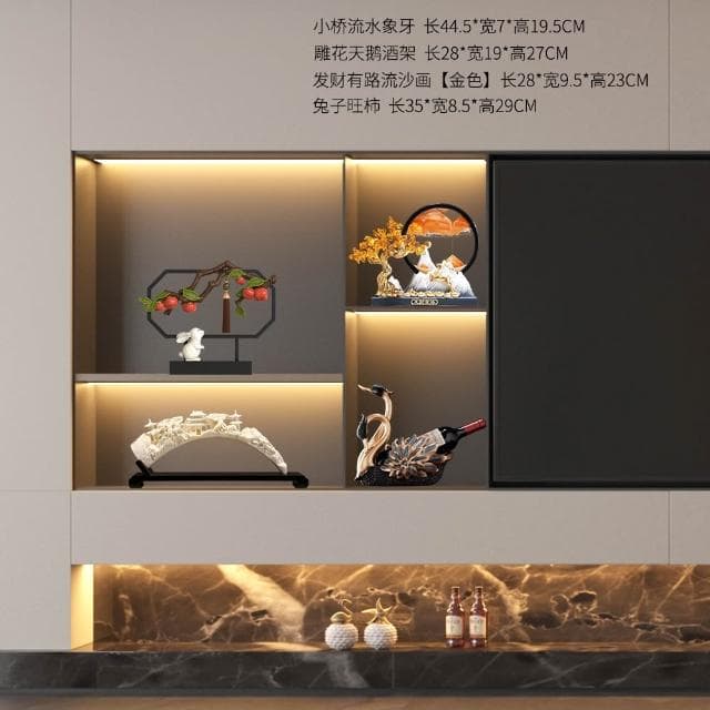 柿柿如意柿子家居飾品玄關櫃擺件新中式客廳酒櫃裝飾喬遷之喜禮物