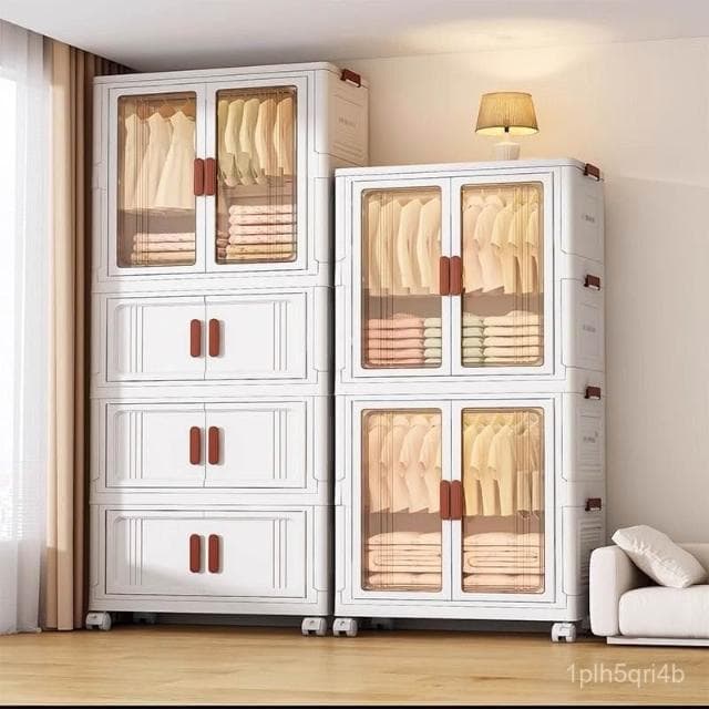 兒童衣櫃寶寶衣物收納櫃嬰兒衣櫥免安裝儲物櫃置物櫃家用臥室透明 衣櫃 衣櫥 收納櫃 置物櫃 儲物櫃