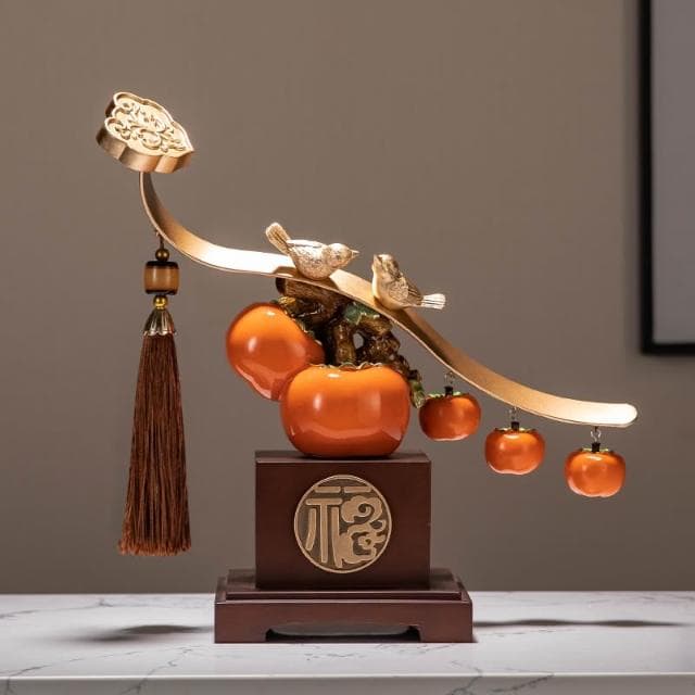 柿柿如意擺件裝飾品送人喬遷新居搬家之喜入宅全套禮品禮物2024