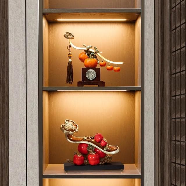 柿柿如意擺件裝飾品送人喬遷新居搬家之喜入宅全套禮品禮物2024