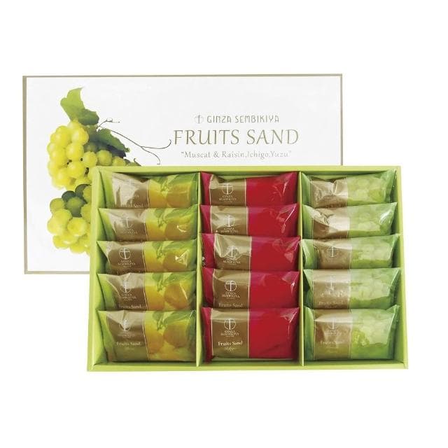 【銀座千疋屋】奶油夾心餅乾系列-蘭姆葡萄6入/綜合水果6入/蘭姆葡萄15入/綜合水果15入(1盒;餅乾 東京 送禮)