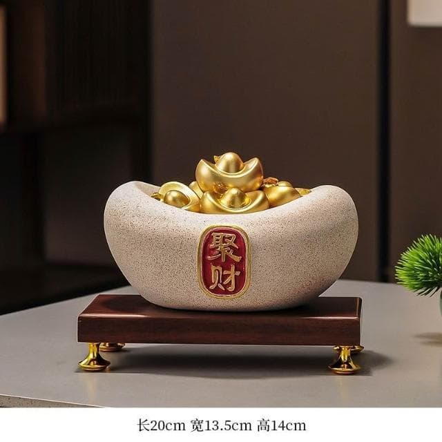 熱銷 辦公室元寶聚寶盆擺件招財聚財客廳玄關屏風酒櫃裝飾開業喬遷禮物 招財 招財擺飾 擺飾 聚寶盆 招財擺件