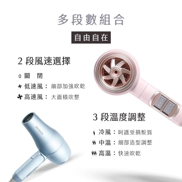 【AIWA 愛華】負離子吹風機 (AH-D33) 負離子/1200W/可折疊