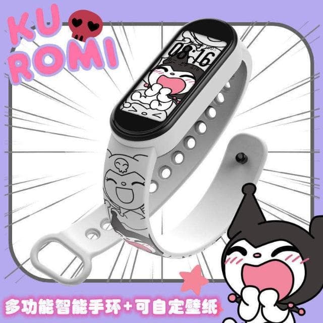 卡通彩屏智能手環手錶男女學生運動多功能手環可充電兒童表