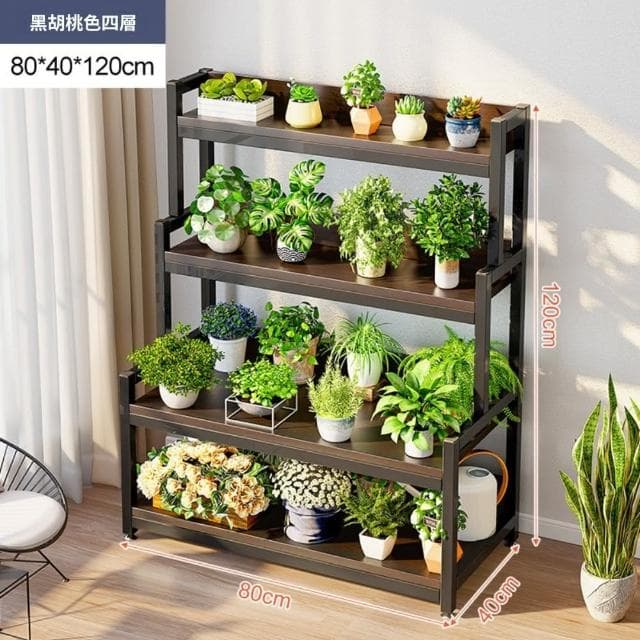 GUJIA顧家 花架 盆栽架 植物架 鐵藝花架 陽臺花架 花盆架 陽臺落地式 多層花架 加固擋板 粗實鋼架