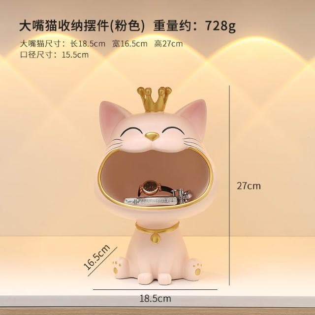 桃甜也居家生活 招財貓鑰匙收納玄關擺飾入戶門口鞋櫃新房家居裝飾品喬遷新居禮品