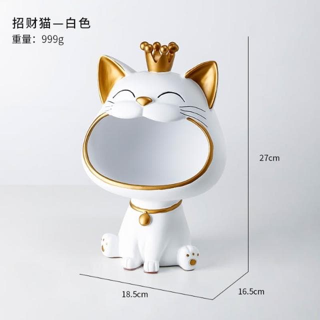 桃甜也居家生活 招財貓鑰匙收納玄關擺飾入戶門口鞋櫃新房家居裝飾品喬遷新居禮品