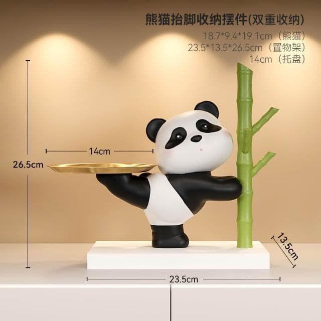 桃甜也居家生活 熊貓鑰匙收納玄關擺飾家居裝飾品入戶進門口客廳鞋櫃喬遷新居禮品