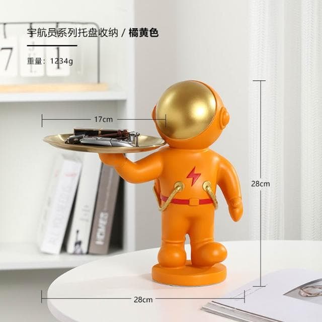 桃甜也居家生活 太空人鑰匙收納玄關擺件入戶進門鞋櫃客廳家居裝飾品喬遷新居禮物