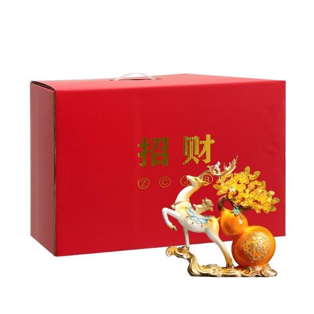 桃甜也居家生活 招財福鹿擺飾客廳電視櫃酒櫃玄關喬遷新居結婚禮物軟裝家居飾品