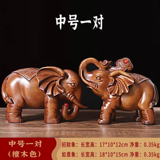 桃甜也居家生活 招財大象擺飾一對客廳玄關電視酒櫃辦公室工藝裝飾品喬遷開業禮品
