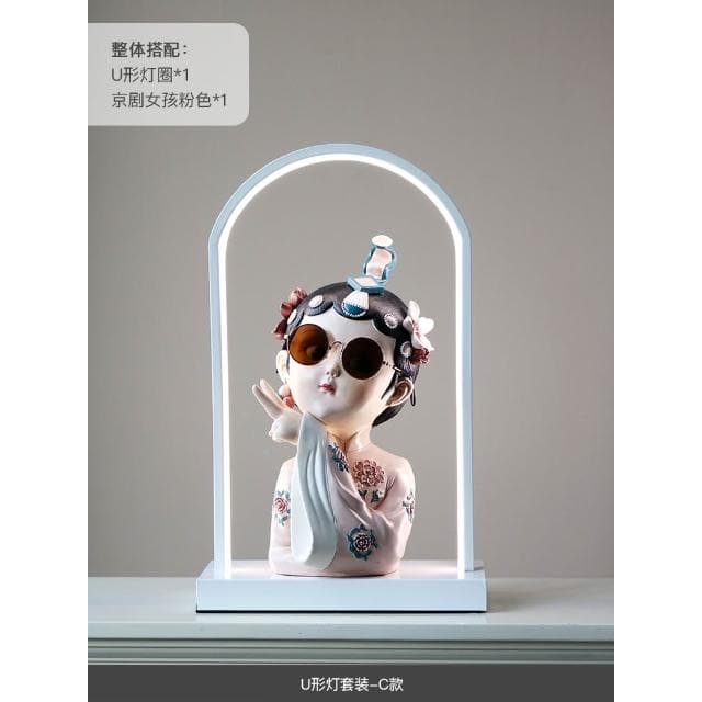 桃甜也居家生活 國潮藝術京劇女孩擺飾家居裝飾品客廳電視櫃酒櫃玄關喬遷新居禮品