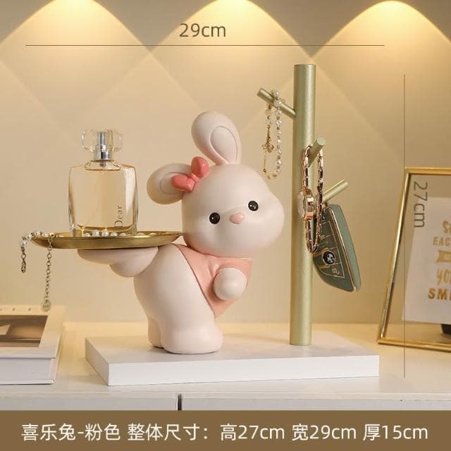 免運 招財貓玄關鑰匙收納擺件 入戶家居客廳託盤 裝飾品 搬家喬遷新居禮物