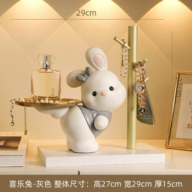 免運 招財貓玄關鑰匙收納擺件 入戶家居客廳託盤 裝飾品 搬家喬遷新居禮物