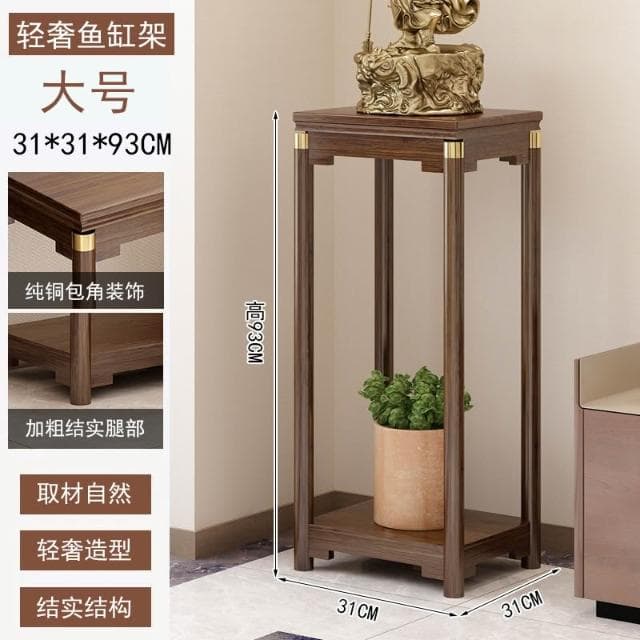 輕奢中式竹制花台加寬魚缸架花架家用客廳盆栽置物架陽臺植物架