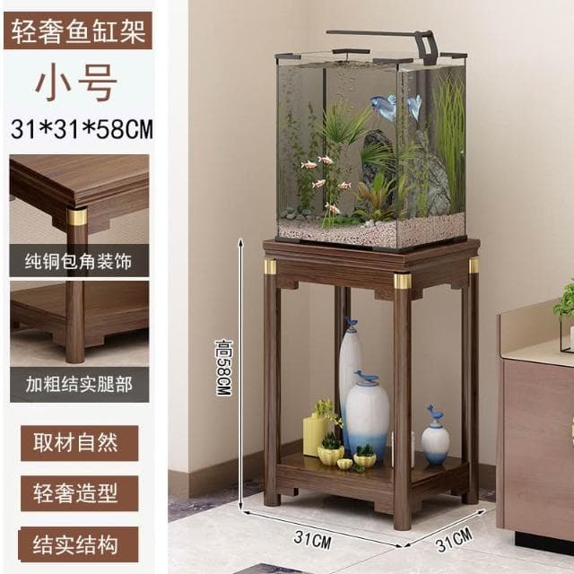 輕奢中式竹制花台加寬魚缸架花架家用客廳盆栽置物架陽臺植物架