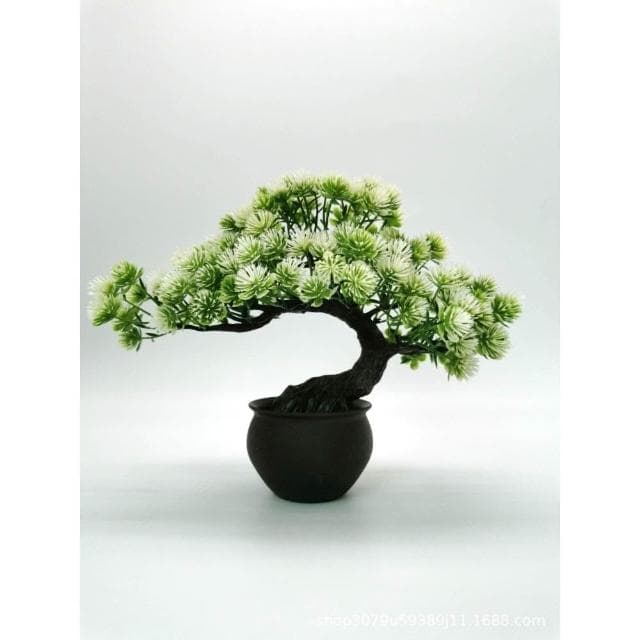 臺灣熱銷 仿真植物 迎客松假花盆栽 辦公室綠植假樹 假花卉 人造植物 樹綠植盆景