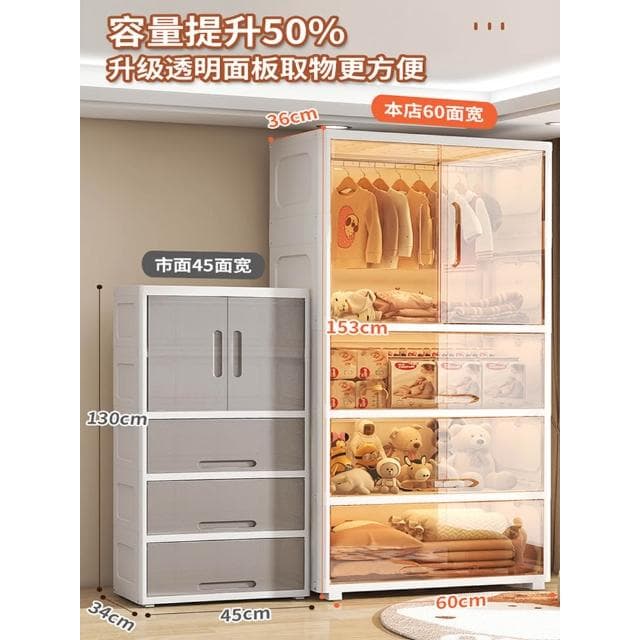 熱銷 寶寶衣櫃加大加厚兒童衣服收納櫃塑膠儲物多層簡易家用嬰兒小衣櫥