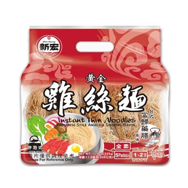 【彤老闆食品百貨】新宏 黃金雞絲麵 日式和風鰹魚/台式當歸藥膳風味/韓式人蔘 335g