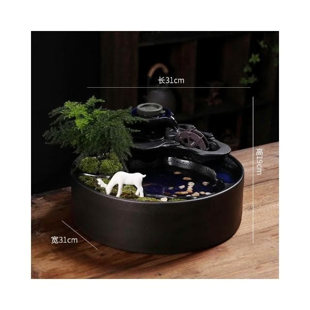 流水生財 循環水招財 風水球噴泉 辦公室桌面茶几小擺件 開業喬遷禮物 時來運轉 療癒小物 辦公室風水陶瓷擺件