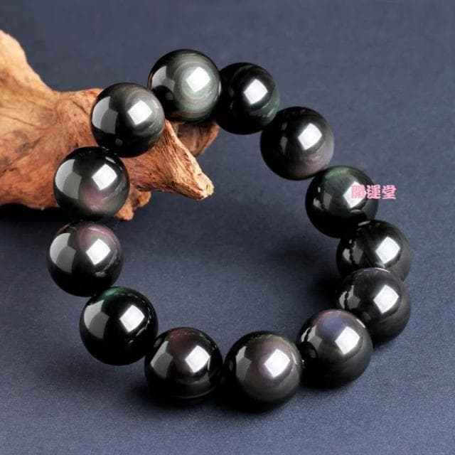 【開運堂】現貨 含鑑定卡 避邪防小人天然彩虹眼黑曜石手鍊男女款「開運堂」