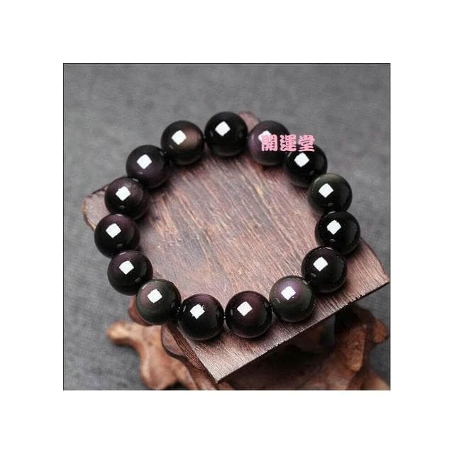 【開運堂】現貨 含鑑定卡 避邪防小人天然彩虹眼黑曜石手鍊男女款「開運堂」
