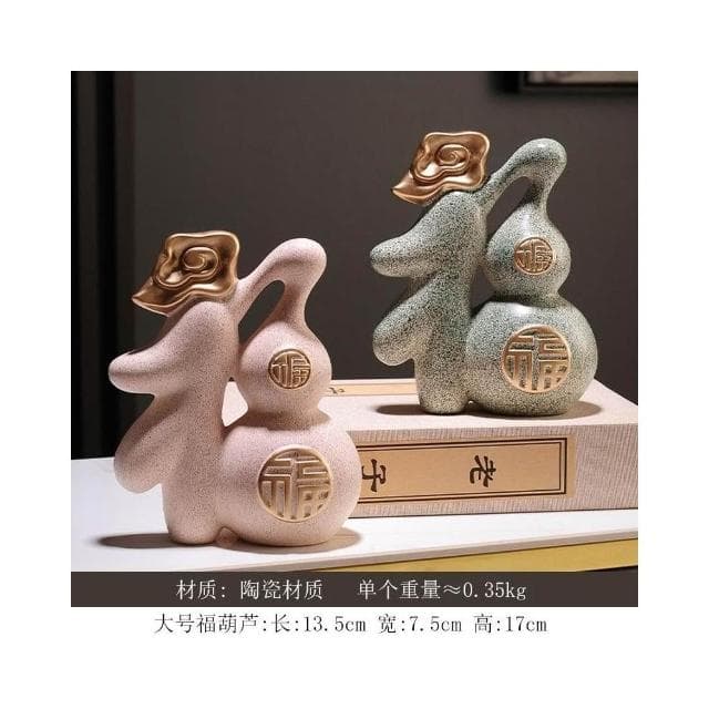 葫蘆擺件 陶瓷工藝品 客廳玄關創家居裝飾 喬遷禮物 裝飾品擺件 風水擺件 玄關擺飾