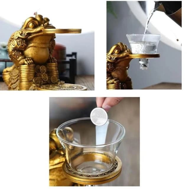 招財金蟾蜍自動磁吸泡茶壺 ( 懶人茶具 茶杯 茶壺 茶具 功夫茶具 泡茶壺 自動泡茶 泡茶組 茶具組 入厝 送禮 開店)