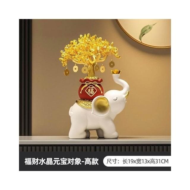 招財大象 財福大象 水晶元寶大象 髮財樹 搖錢樹 水晶發財樹 招財擺飾 玄關擺飾 客廳擺飾 喬遷 開幕 開幕送禮