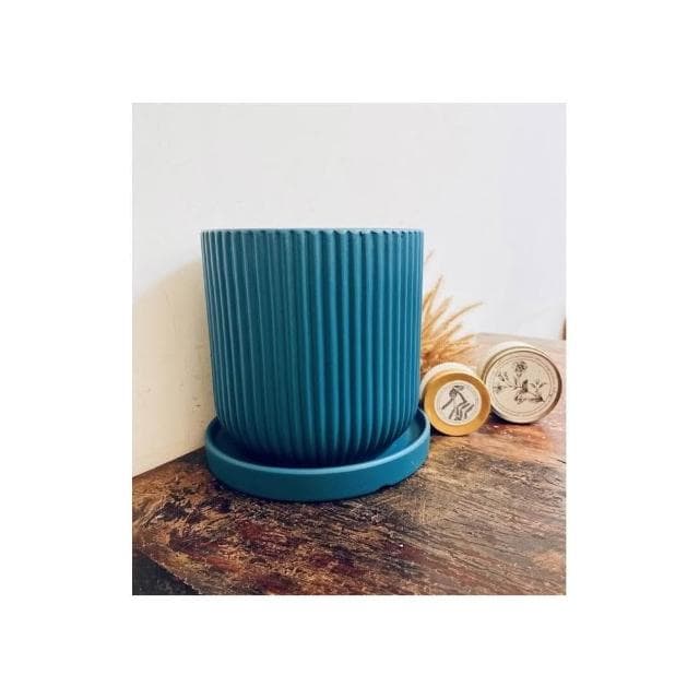 陶盆 簡約線條盆 北歐INS風 觀葉植物 水泥盆 盆器 盆栽