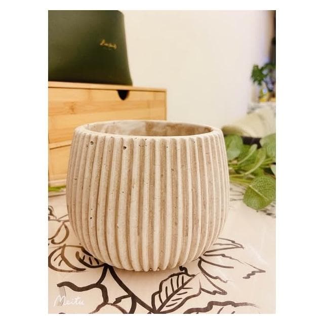 水泥盆 斑駁線條盆 立體線條盆 綠植 種植 盆栽 園藝植物 器皿