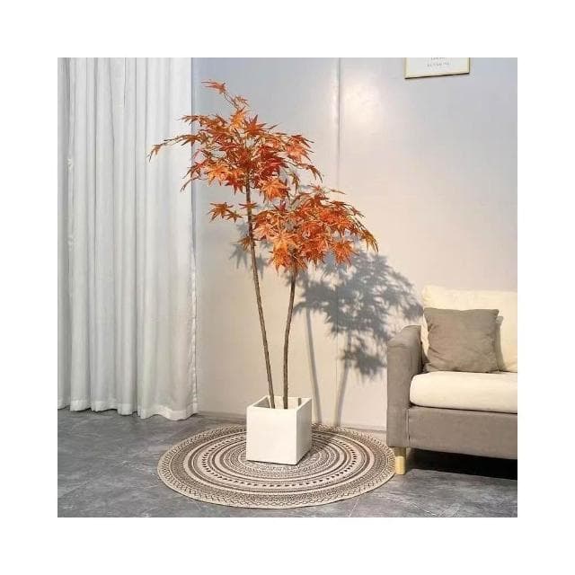 ✨可開發票✨ins仿真紅綠植楓樹盆栽北歐現代輕奢客廳房間網紅室內落地假樹 假植物落地擺件居傢裝飾 仿真植物 人造植物