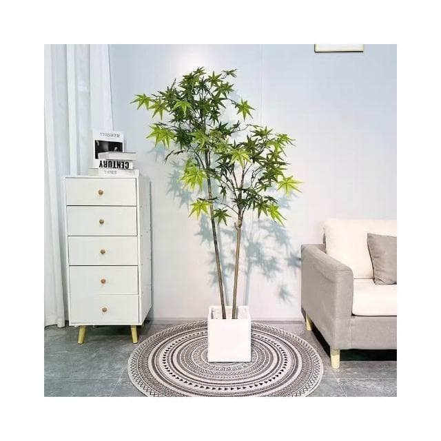 ✨可開發票✨ins仿真紅綠植楓樹盆栽北歐現代輕奢客廳房間網紅室內落地假樹 假植物落地擺件居傢裝飾 仿真植物 人造植物