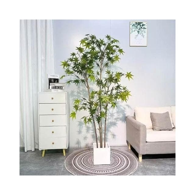 ✨可開發票✨ins仿真紅綠植楓樹盆栽北歐現代輕奢客廳房間網紅室內落地假樹 假植物落地擺件居傢裝飾 仿真植物 人造植物