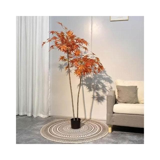 ✨可開發票✨ins仿真紅綠植楓樹盆栽北歐現代輕奢客廳房間網紅室內落地假樹 假植物落地擺件居傢裝飾 仿真植物 人造植物