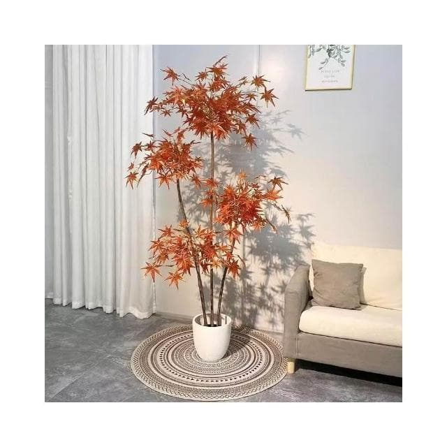 ✨可開發票✨ins仿真紅綠植楓樹盆栽北歐現代輕奢客廳房間網紅室內落地假樹 假植物落地擺件居傢裝飾 仿真植物 人造植物