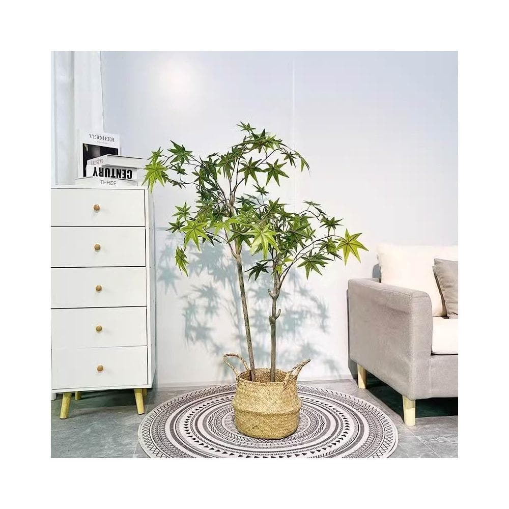 ✨可開發票✨ins仿真紅綠植楓樹盆栽北歐現代輕奢客廳房間網紅室內落地假樹 假植物落地擺件居傢裝飾 仿真植物 人造植物