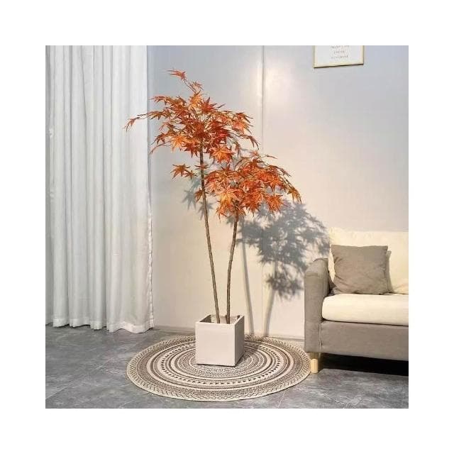 ✨可開發票✨ins仿真紅綠植楓樹盆栽北歐現代輕奢客廳房間網紅室內落地假樹 假植物落地擺件居傢裝飾 仿真植物 人造植物