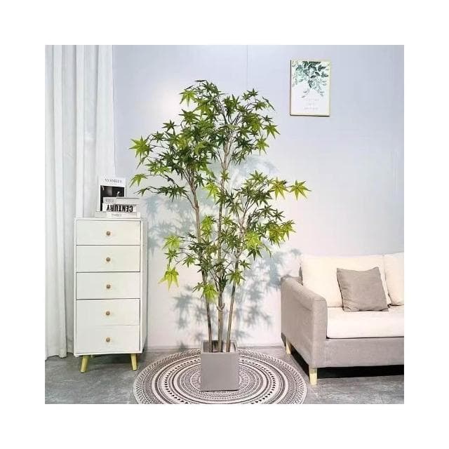 ✨可開發票✨ins仿真紅綠植楓樹盆栽北歐現代輕奢客廳房間網紅室內落地假樹 假植物落地擺件居傢裝飾 仿真植物 人造植物