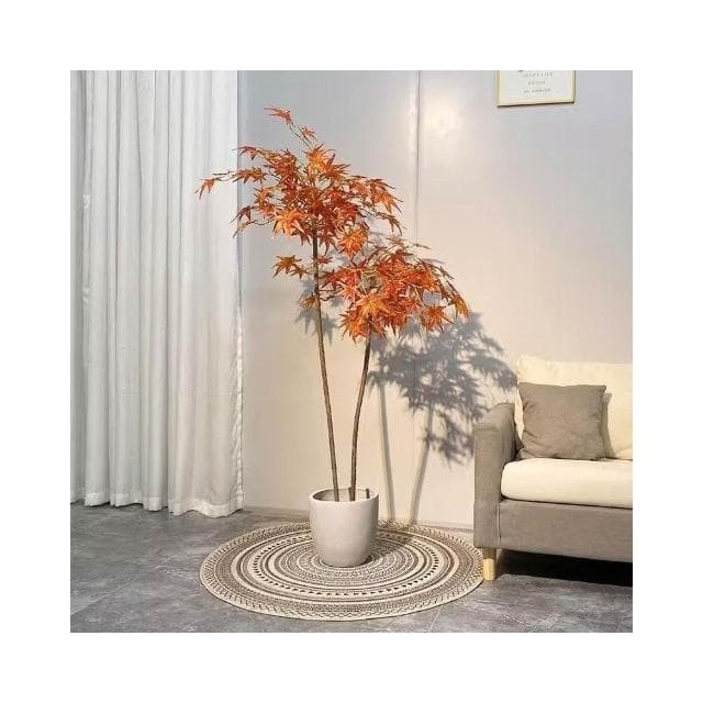 ✨可開發票✨ins仿真紅綠植楓樹盆栽北歐現代輕奢客廳房間網紅室內落地假樹 假植物落地擺件居傢裝飾 仿真植物 人造植物