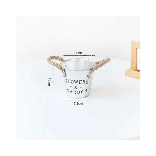 【璟采職人】園藝盆器 多肉植物 作舊鐵桶 室內擺飾 多肉盆器 永生花花器 乾燥花花器 造型花盆 盆栽花器 花禮 送禮