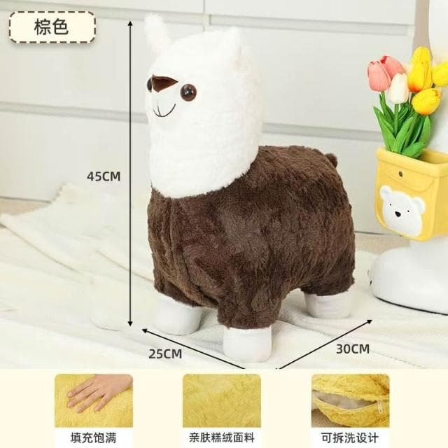 免運 網紅創意大號羊駝凳子 客廳落地擺件 毛絨動物座椅 搬家禮物 喬遷新居禮物